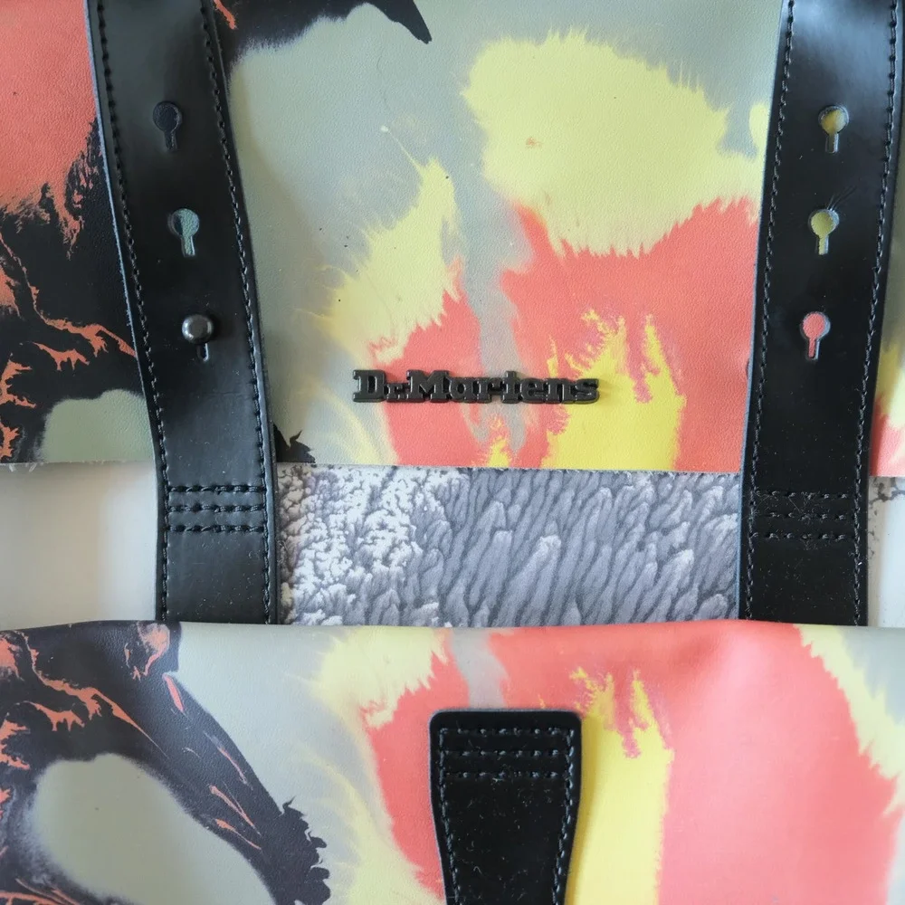 Dr Martens Backpack Unisex Multicolor Abstract Print Leather Large Satchel